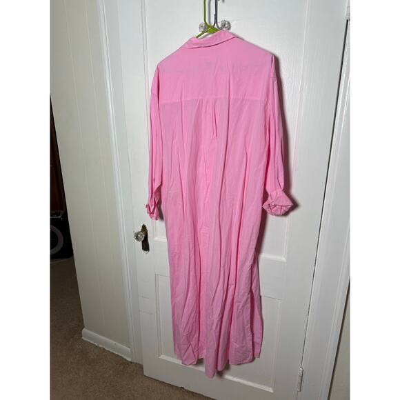 Universal Thread Pastel Pink Oversized Midi Shirt Dress Women's Large - Picture 6 of 7